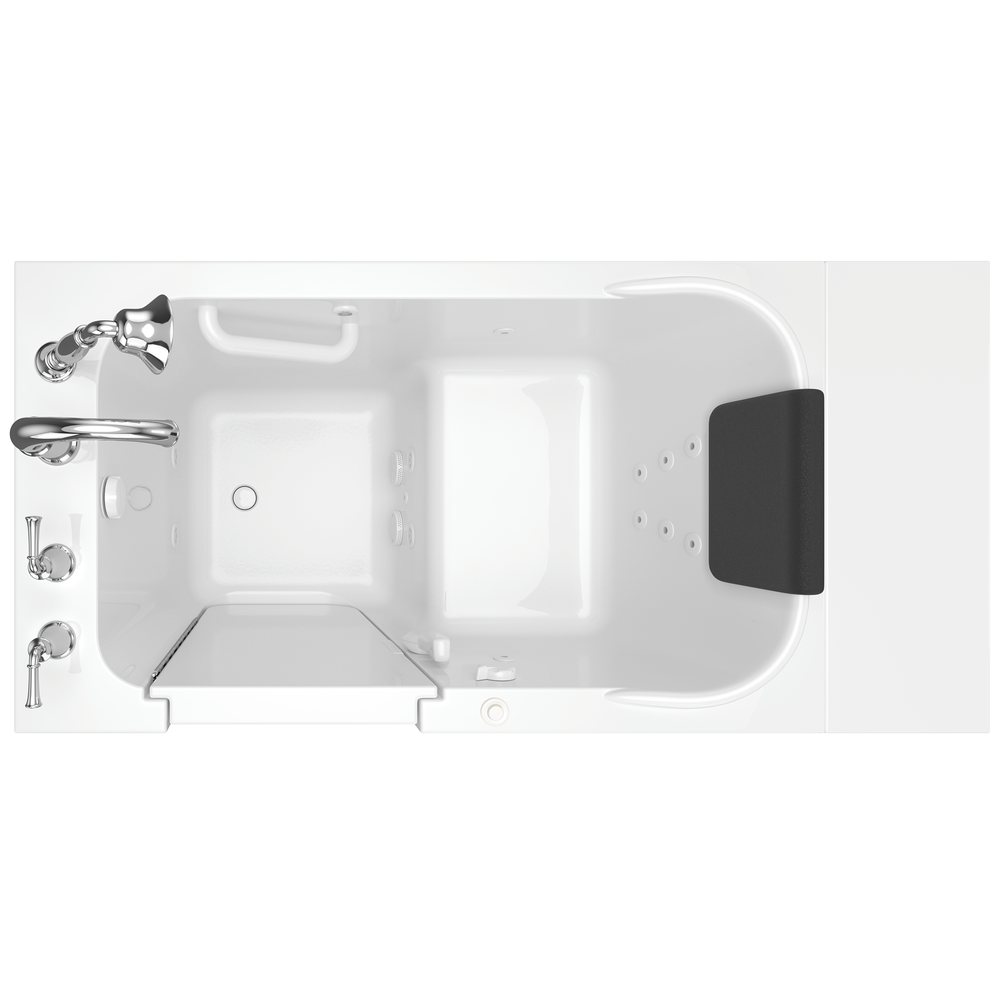 Gelcoat Premium Series 48x28 Inch Walk In Bathtub with Jet Massage System   Left Hand Door and Drain ST WHITE